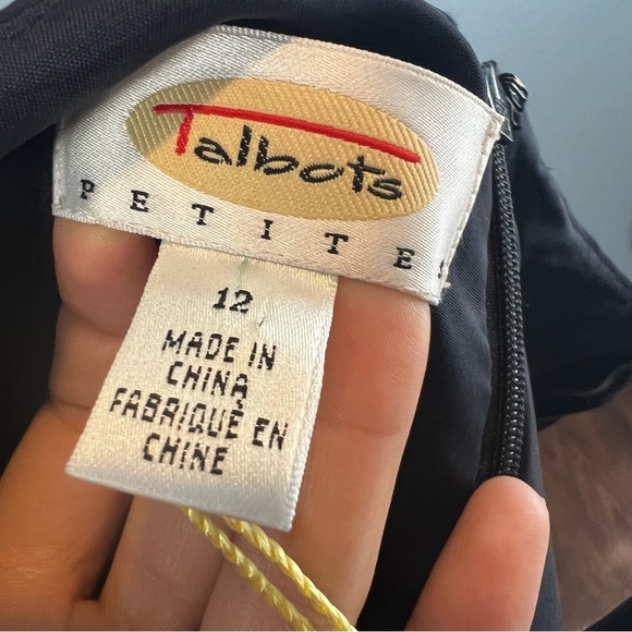 Talbots Dark Navy Blue Silk Shantung Shift Dress - Picture 7 of 8